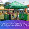 Custom Canopy Tent Evolution: Practical Origins to Trendy Designs