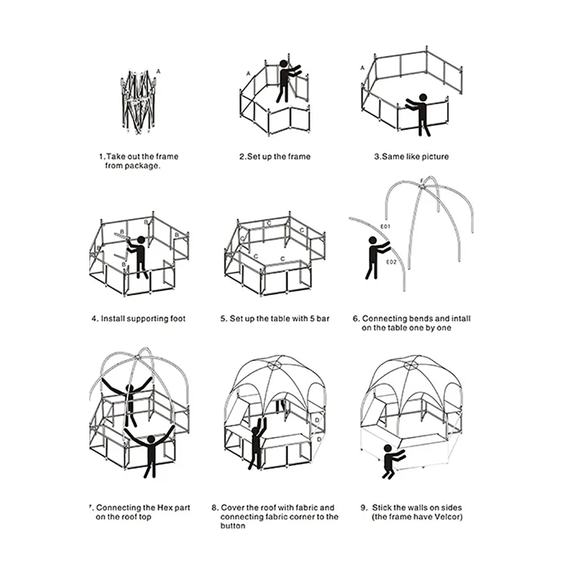 hexagon dome tent (Hexagonal) finecorsa-meccanico allowing for privacy and Größe:9 - XXL Grillhandschuhe Hitzebeständig 800 Grad:
